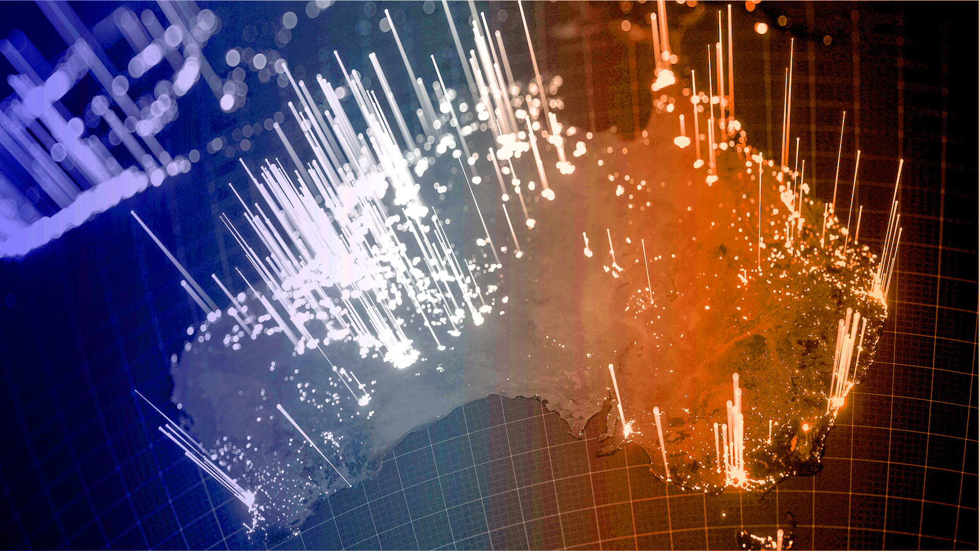 Map of Australia with data points shown as vertical pins