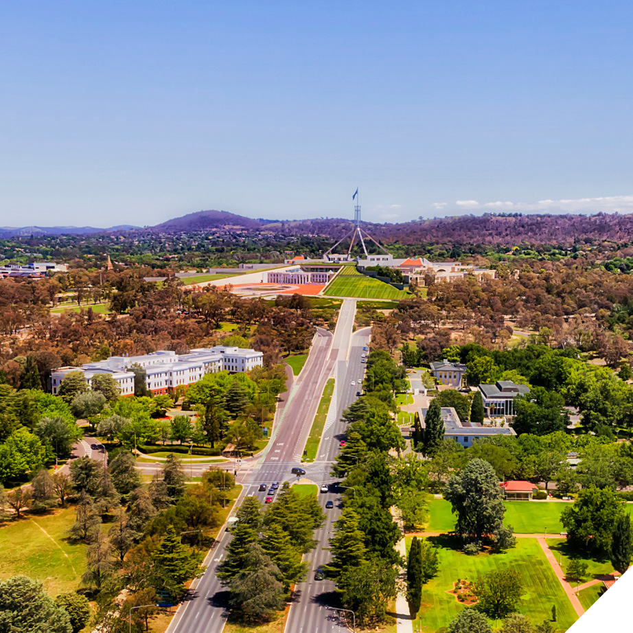 Avenue leading to Parliament House Canberra