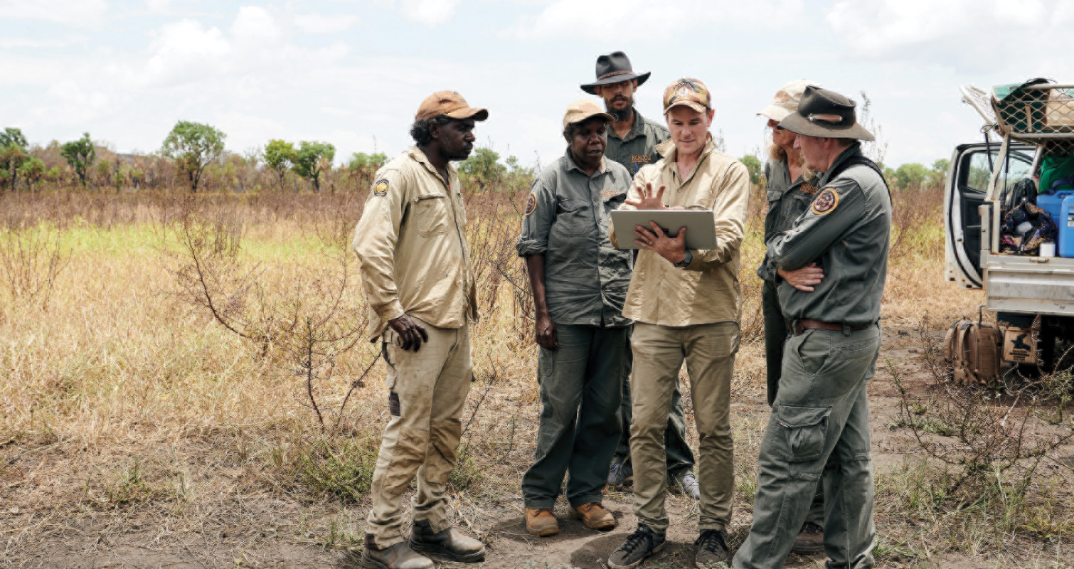 In the wetland of Kakadu, rangers are using Artificail Intelligence and Indigenous Knowledge to care for Country, in a collaboration includign CSIRO researchers. Image credit: Tianji Dickens, courtesy of CSIRO